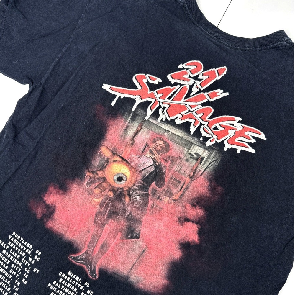 21 Savage US Tour 2018 Graphic T-Shirt Mens Large Black Rap Merch Concert Tee